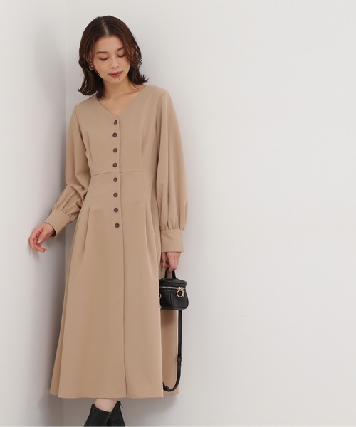 「NATURAL BEAUTY BASIC」 長袖ワンピース MEDIUM ネイビー レディース_画像3