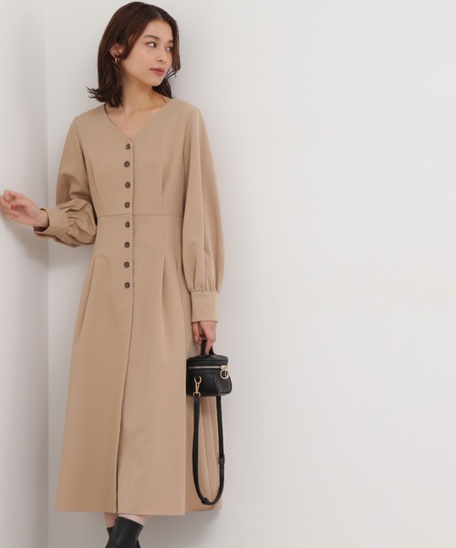 「NATURAL BEAUTY BASIC」 長袖ワンピース MEDIUM ネイビー レディース_画像4