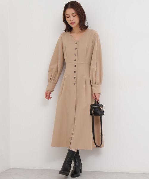 「NATURAL BEAUTY BASIC」 長袖ワンピース MEDIUM ネイビー レディース_画像6
