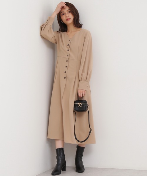 「NATURAL BEAUTY BASIC」 長袖ワンピース MEDIUM ネイビー レディース_画像7