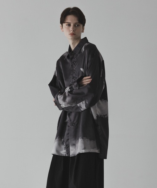 「remer」 長袖シャツ LARGE ブラック メンズ_画像6