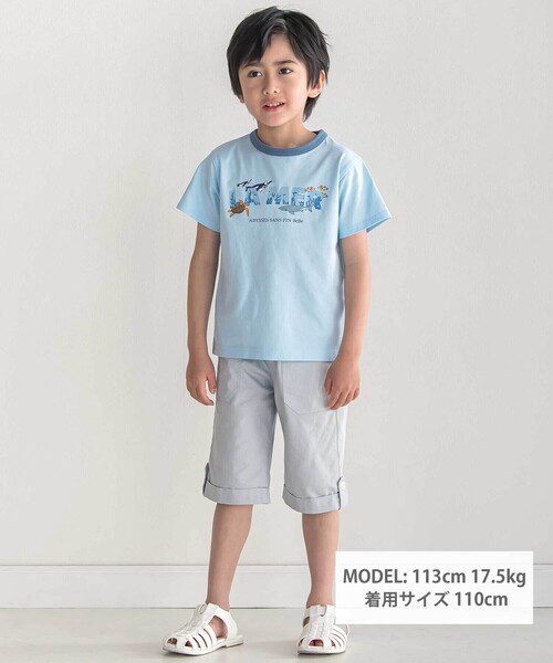 BeBe（ベベ） ハーフパンツ パンツ 短パン ライトオンスデニム裾ロール 