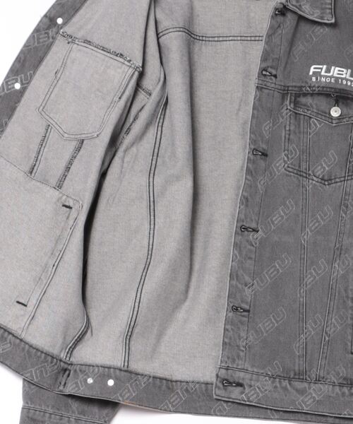 「FUBU」 デニムジャケット XX-LARGE チャコール メンズ_画像3