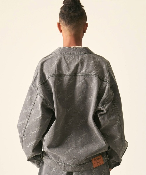 「FUBU」 デニムジャケット XX-LARGE チャコール メンズ_画像5