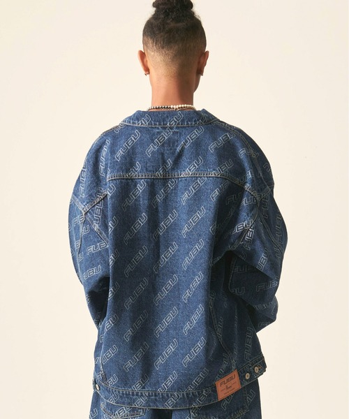 「FUBU」 デニムジャケット XX-LARGE チャコール メンズ_画像6