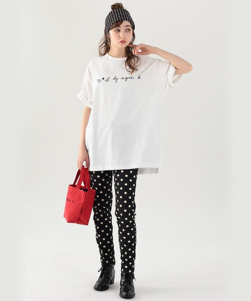 「To b. by agnes b.」 7分袖カットソー 40 ホワイト レディース_画像7