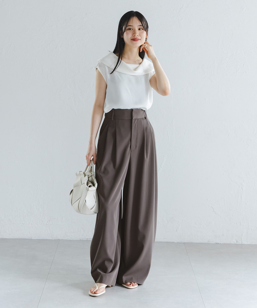「NOBLE」 パンツ 40 ホワイト レディース_画像3