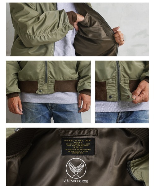 WAIPER 米軍 L-2フライトジャケット MIL-J-5391 サイズ46 WAIPER.inc ブルゾン アウター 米軍 L-2 フライトジャケット MIL