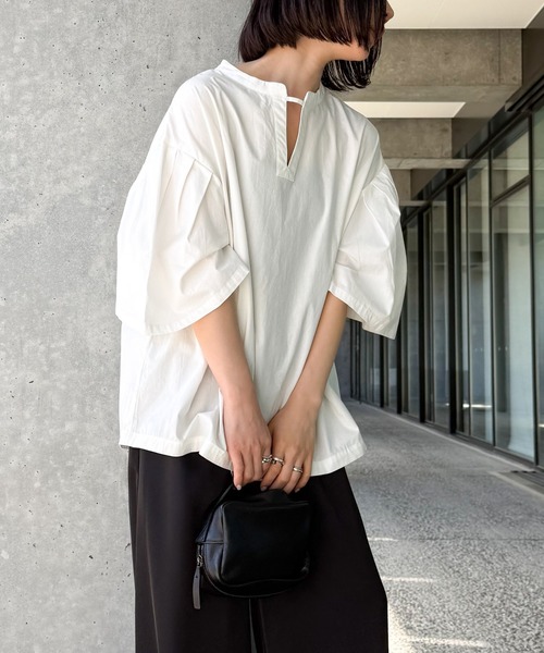 ブラウス シャツ タックスリーブスモックシャツ レディース : ZOZOTOWN