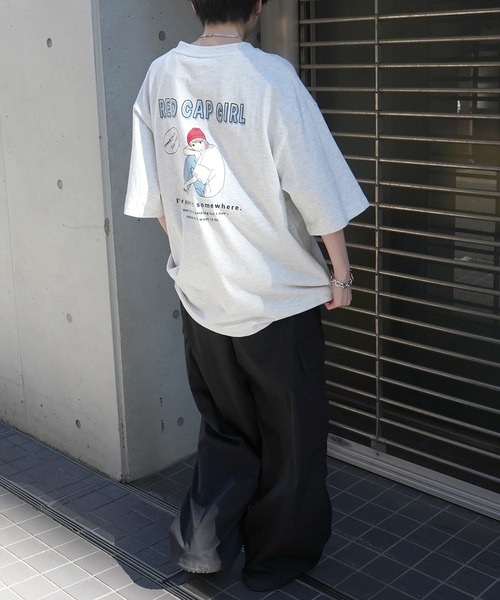 バックプリント ルーズTシャツ S〜3XL ストリート RED CAP GIRL tシャツ 25SS「新柄追加」「RED GIRL」バック
