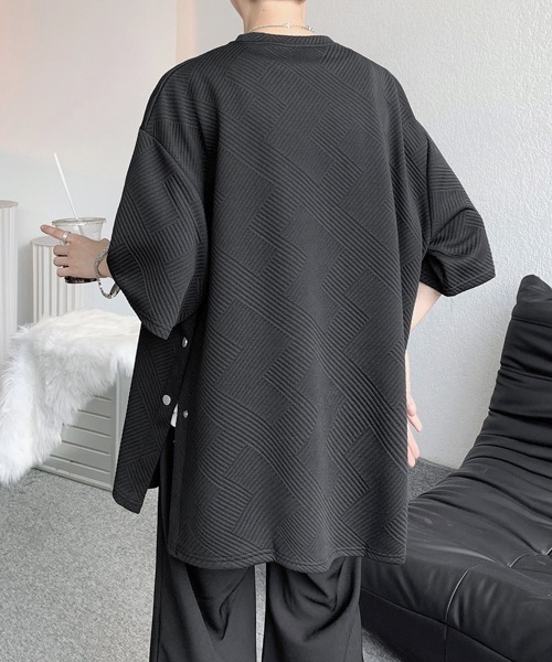 tシャツ 「FVLMEN」side slit button halfsleeve tee/サイド スリット