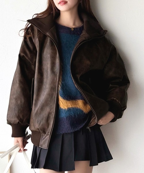 Java ブルゾン アウター 「JaVaジャバコラボ」質感に一目惚れ。リブ