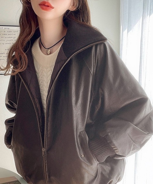 Java ブルゾン アウター 「JaVaジャバコラボ」質感に一目惚れ。リブ