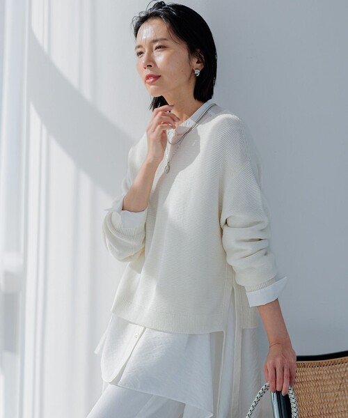 23区 ニット セーター 「Oggi4月号掲載/洗える」ガーター