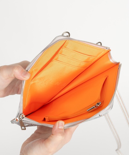 オレンジ スマホショルダー レディース 縦型 ショルダーバッグ ショルダー SILNA minacolo ショルダーバッグ バッグ 縦型スマホポシェット ミニ
