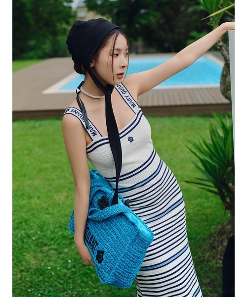 ワンピース 「LILY BROWN×MARY QUANT」ロゴジャガードニットキャミ  