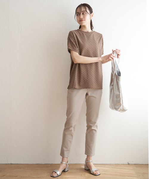 ikka tシャツ アイレットレースプルオーバー レディース
