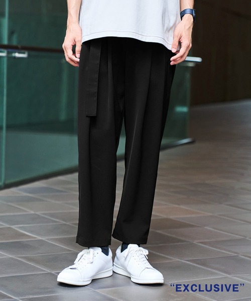 ATTACHMENT スラックス STUDIOUS別注 Belted Wide Slacks メンズ 