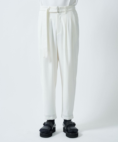 ATTACHMENT スラックス STUDIOUS別注 Belted Wide Slacks メンズ