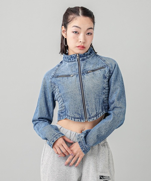 X-girl（エックスガール） デニムジャケット gジャン ZIP UP STAND