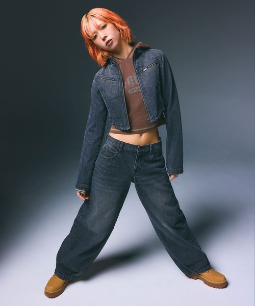 X-girl（エックスガール） デニムジャケット gジャン ZIP UP STAND