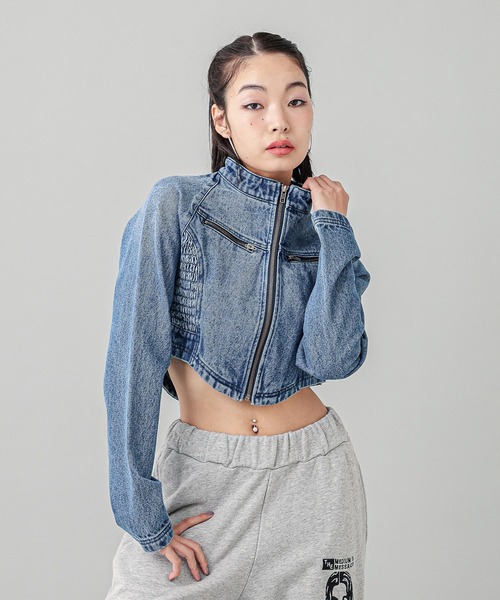 X-girl（エックスガール） デニムジャケット gジャン ZIP UP STAND