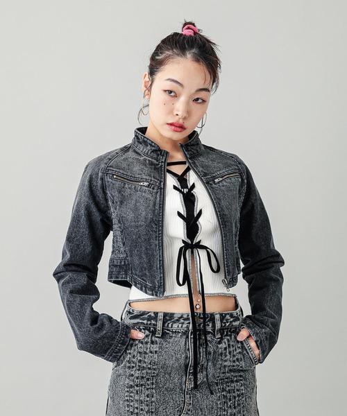 X-girl（エックスガール） デニムジャケット gジャン ZIP UP STAND