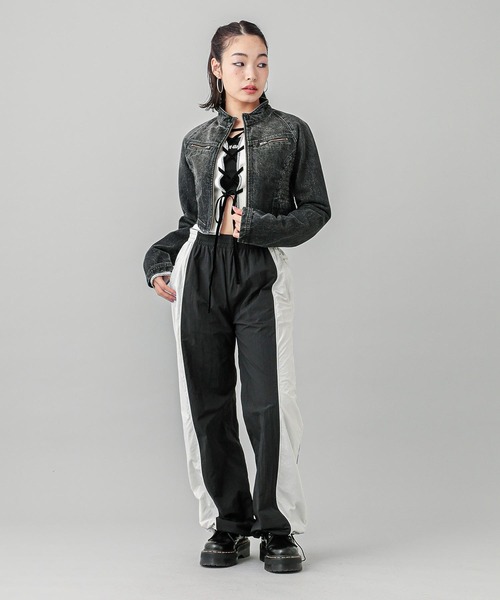 X-girl（エックスガール） デニムジャケット gジャン ZIP UP STAND