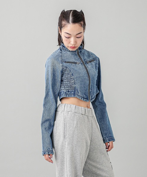 X-girl（エックスガール） デニムジャケット gジャン ZIP UP STAND