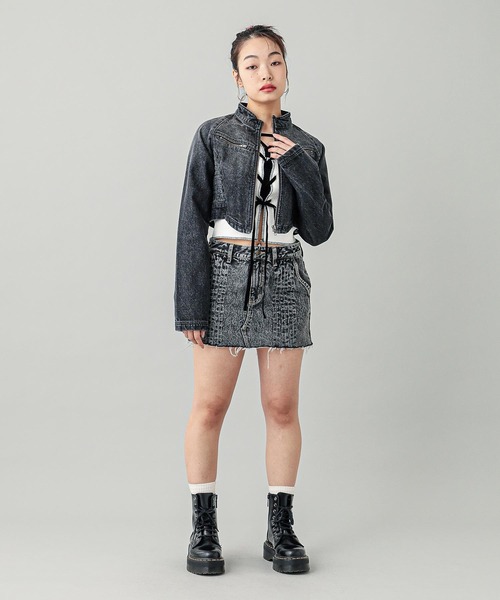 X-girl（エックスガール） デニムジャケット gジャン ZIP UP STAND