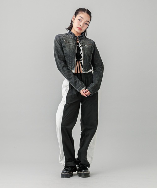 X-girl（エックスガール） デニムジャケット gジャン ZIP UP STAND