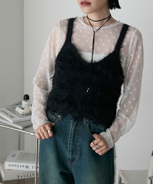 DESIGNWORKS / デザインワークス フリンジ ニットジレ DESIGNWORKS / デザインワークス フリンジ ニットジレ
