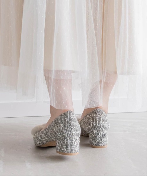 RANDA 2WAY ビジュー×ファーパーツパンプス RANDA パンプス 2WAY ビジュー×ファーパーツパンプス : ZOZOTOWN