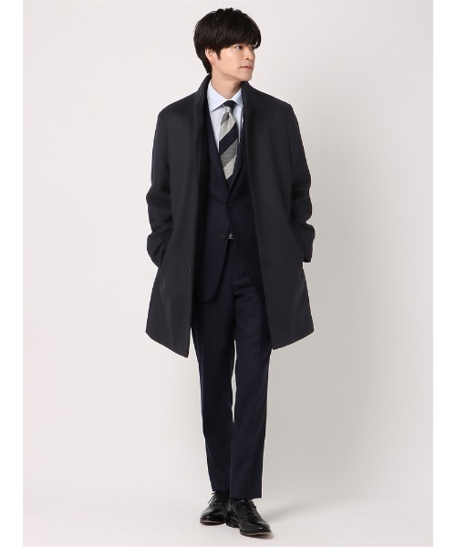 ダウンジャケット ダウン ウールライク TRビーバー スタンドカラー