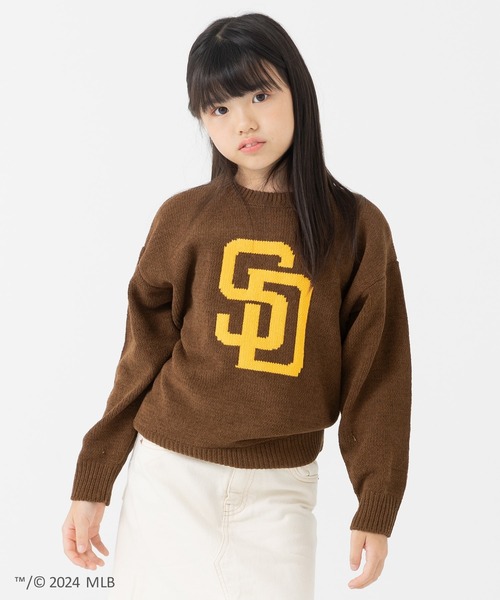 MLB ニット セーター ロゴ モールニットセーター キッズ 子供服