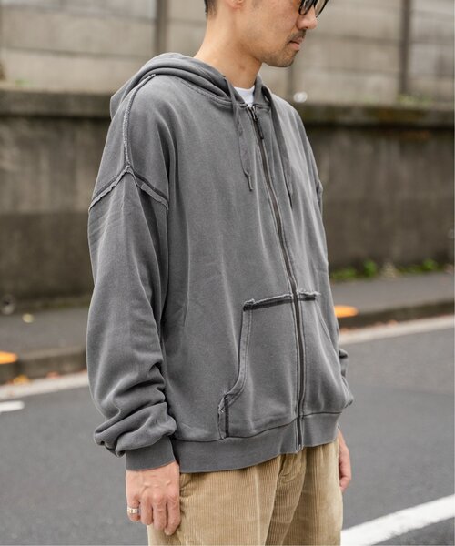 VENCE EXCHANGE パーカー 裏毛ピグメントジップパーカー メンズ
