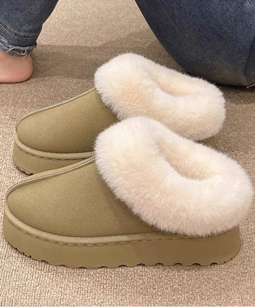 CELENA BEATS ブーツ フェイクファーゴム厚底スリッパムートンブーツ