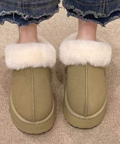 CELENA BEATS ブーツ フェイクファーゴム厚底スリッパムートンブーツ