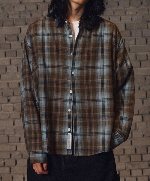 ブラウス シャツ 「UNISEX」F.ILLUMINATE／GADIチェックシャツ レディース メンズ | F.ILLUMINATE