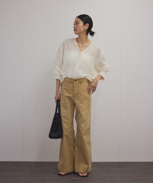 ブラウス シャツ モンターニュジャガードVネックシャツ/ブラウス レディース SALON adam et rope' ブラウス シャツ モンターニュジャガードV