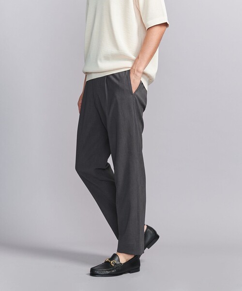 UNITED ARROWS  1プリーツ イージースリムテーパード パンツ ドレープ ドビー 1プリーツ イージー テーパード パンツ