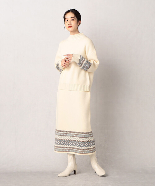 「Comme ca Mature」 ニットスカート FREE アイボリー レディース_画像2