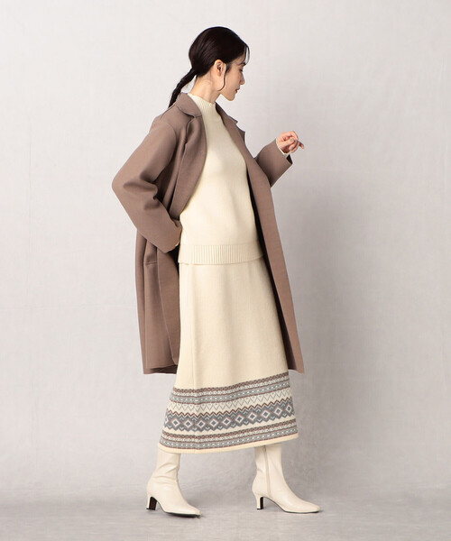 「Comme ca Mature」 ニットスカート FREE アイボリー レディース_画像3