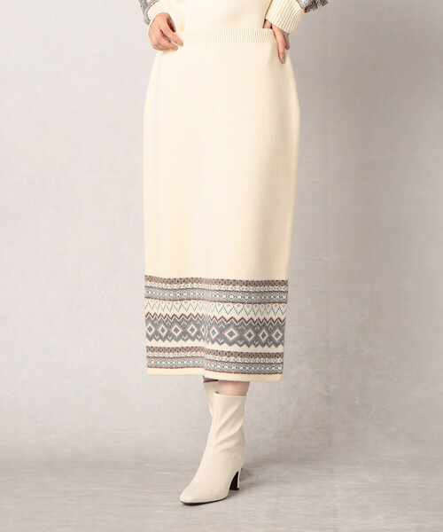 「Comme ca Mature」 ニットスカート FREE アイボリー レディース_画像5