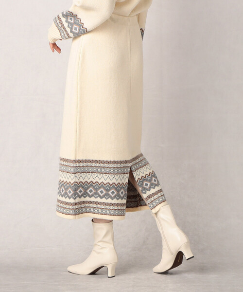 「Comme ca Mature」 ニットスカート FREE アイボリー レディース_画像6