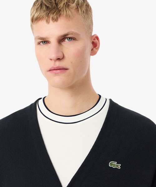 LACOSTE（ラコステ） カーディガン リブニットステッチコットンニット