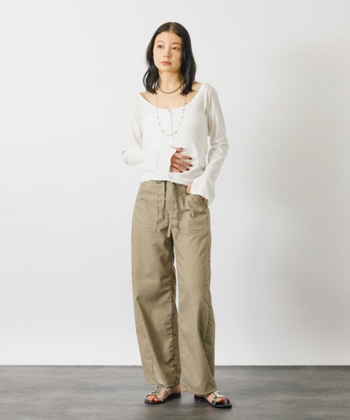 値下！新品！涼しい軽い！SOMETHING. リネン ワイドベイカーベージュXS 値下！新品！涼しい軽い！SOMETHING. リネン ワイドベイカー