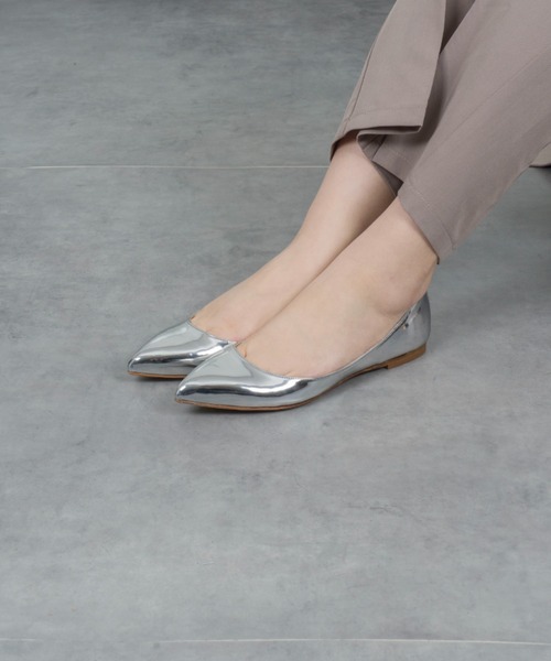 【新品・未使用】FABIO RUSCONI フラットポインテッド　グレー FABIO RUSCONI（ファビオルスコーニ） パンプス 「FABIO RUSCONI