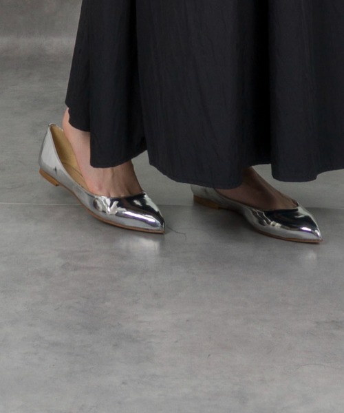 【新品・未使用】FABIO RUSCONI フラットポインテッド　グレー FABIO RUSCONI（ファビオルスコーニ） パンプス 「FABIO RUSCONI