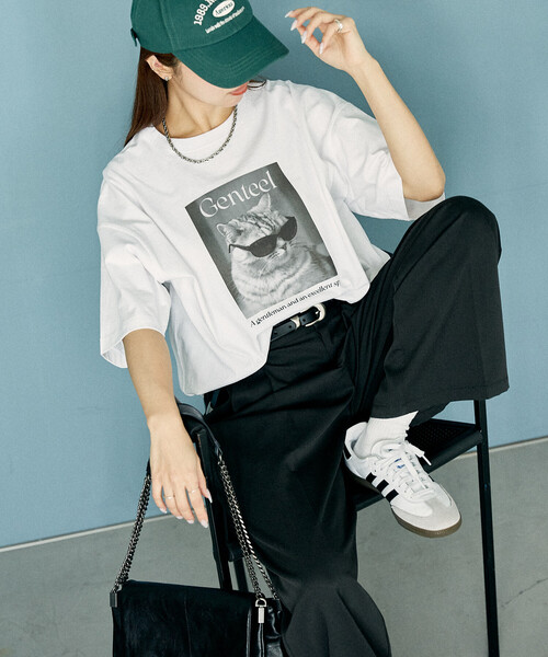 PUBLUX（パブリュクス） tシャツ ”Genteel”キャット アニマルプリントT